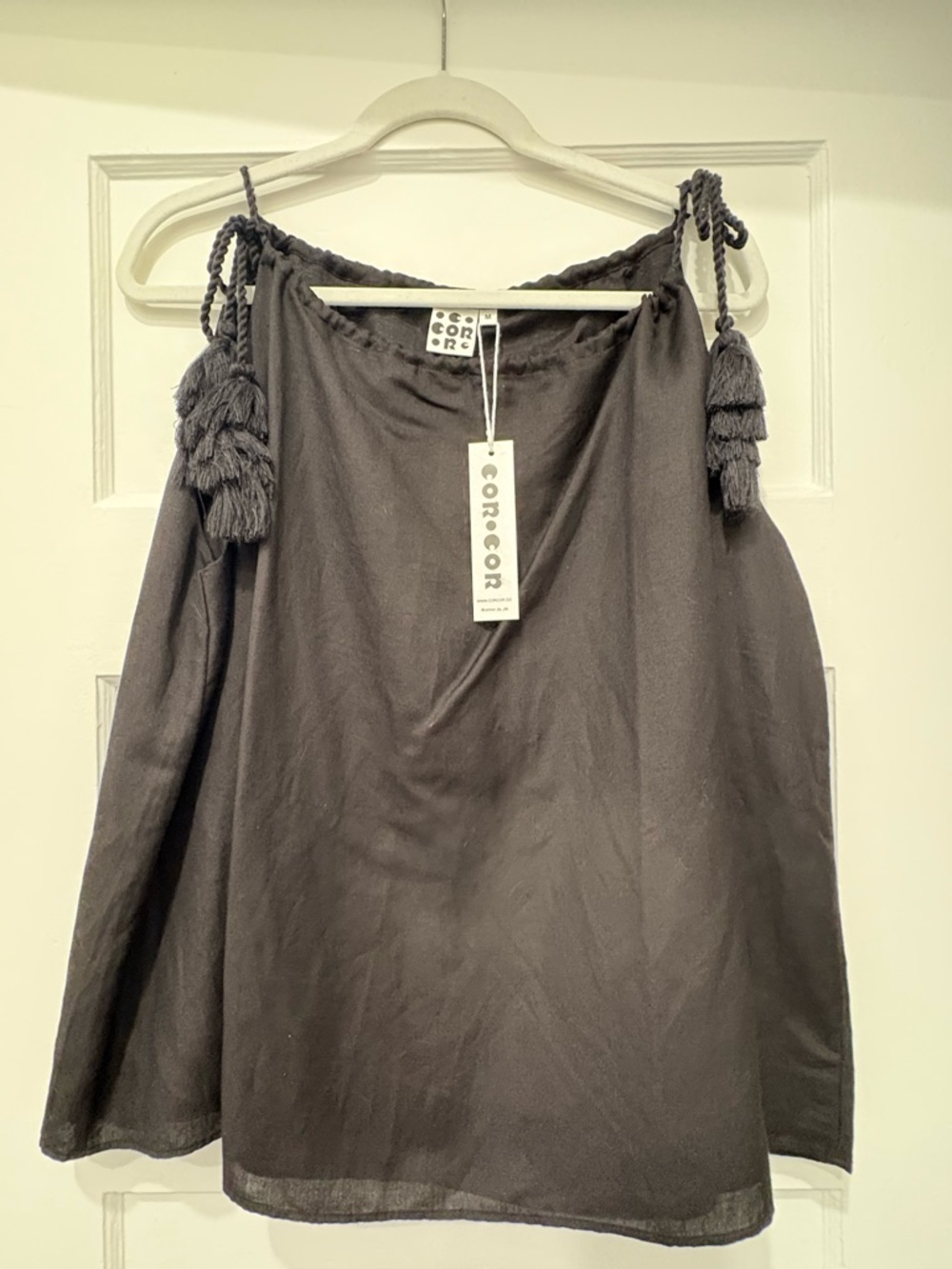 NWT Amour Vert Cor Cor Black Tassel Tank - Picture 4 of 6